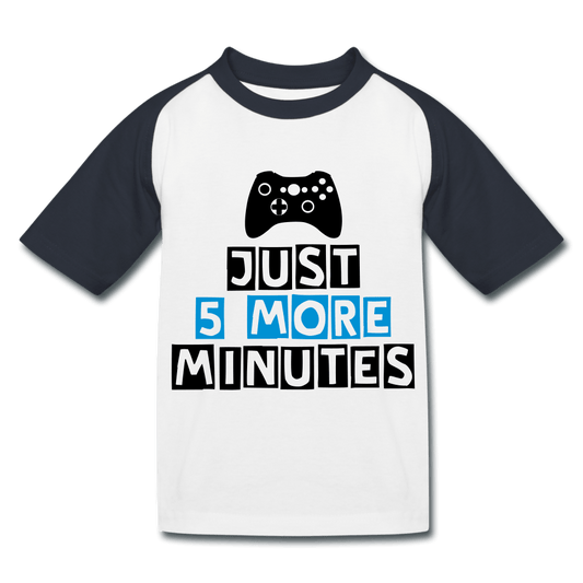 SPOD Kids’ Baseball T-Shirt | B&C 98/104 (3-4 Years) Just 5 More Minutes - T-shirt til Børn