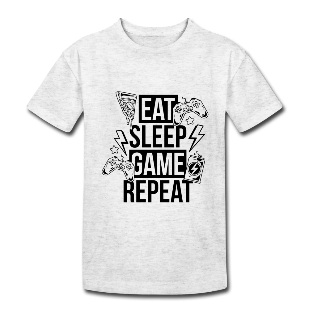 SPOD Kids’ Heavy Cotton T-Shirt | Gildan Eat, Sleep, Game, Repeat - Teen T-Shirt