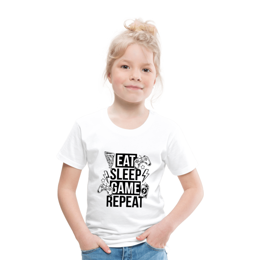 SPOD Kids' Premium T-Shirt | Spreadshirt 814 Eat, Sleep, Game, Repeat - Børne premium T-shirt