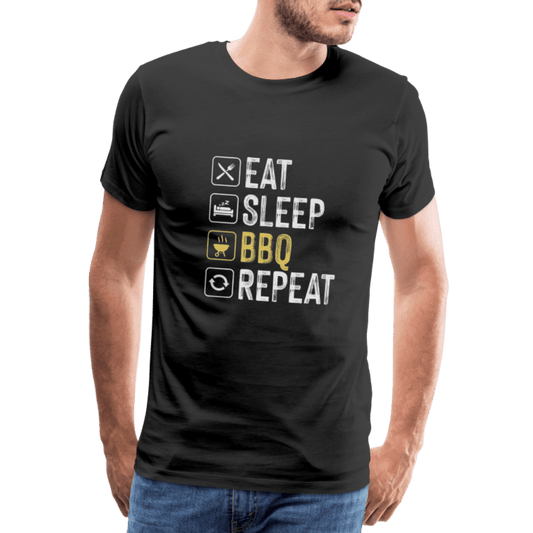 SPOD Men’s Premium T-Shirt | Spreadshirt 812 black / S Eat, Sleep, BBQ, Repeat - Herre premium T-shirt