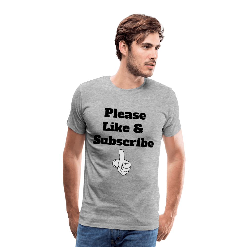 SPOD Men’s Premium T-Shirt | Spreadshirt 812 heather grey / S Like & Subscribe - T-shirt