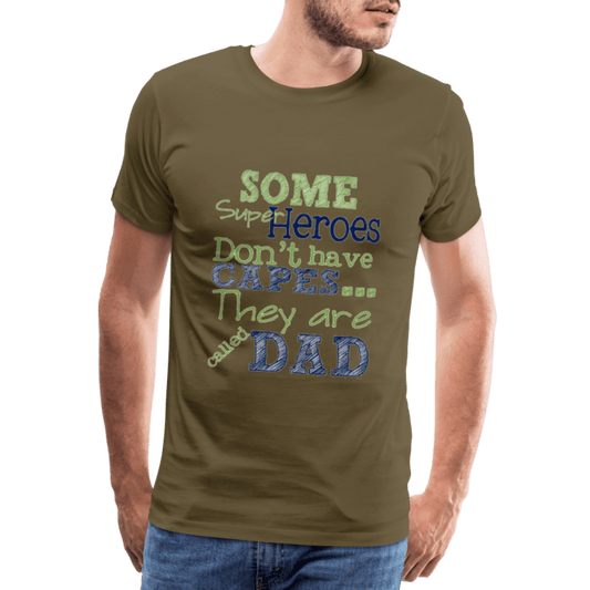 SPOD Men’s Premium T-Shirt | Spreadshirt 812 khaki / S Superhero Dad - Herre Premium T-shirt