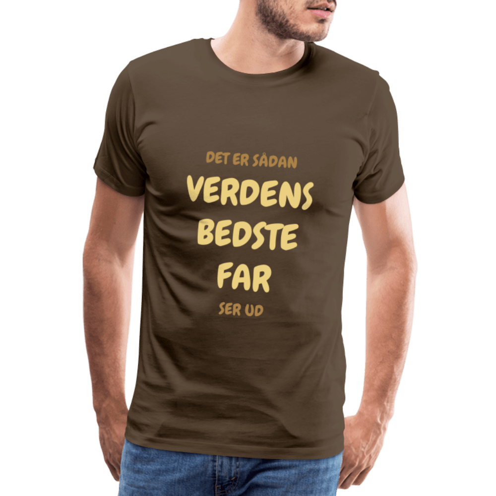 SPOD Men’s Premium T-Shirt | Spreadshirt 812 noble brown / S Verdens Bedste Far - Herre Premium T-shirt