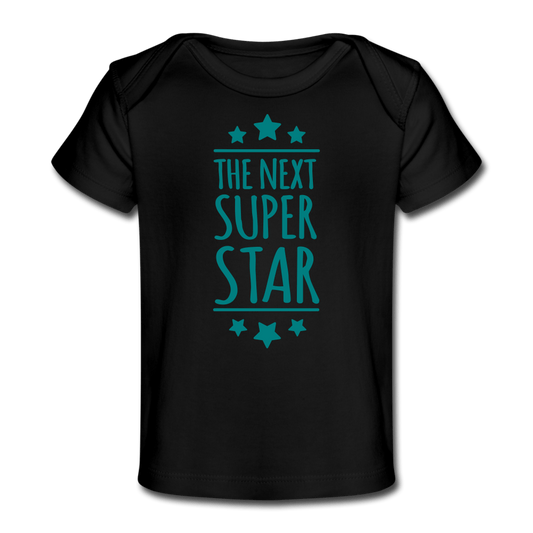SPOD Økologisk T-shirt til baby sort / 56 (0-1 md.) Super Star - Økologisk Baby T-Shirt