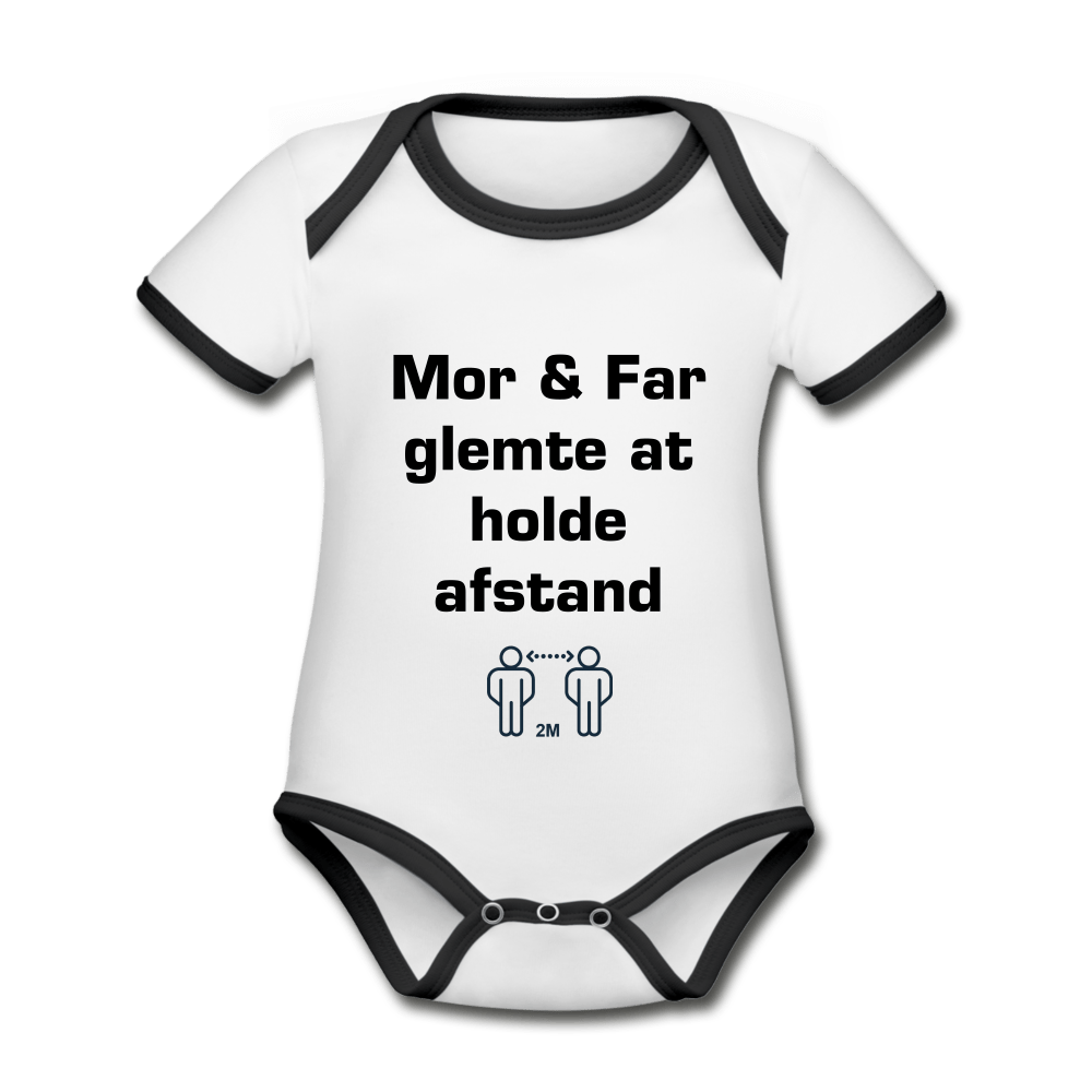 SPOD Organic Baby Contrasting Bodysuit | Spreadshirt 1268 white/black / 50/56 (0-1m) Mor & Far - Kortærmet økologisk babybody