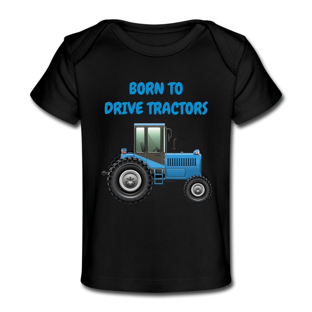 SPOD Organic Baby T-Shirt | Spreadshirt 1433 black / 50/56 (0-1m) Traktor T-shirt til baby - Økologisk