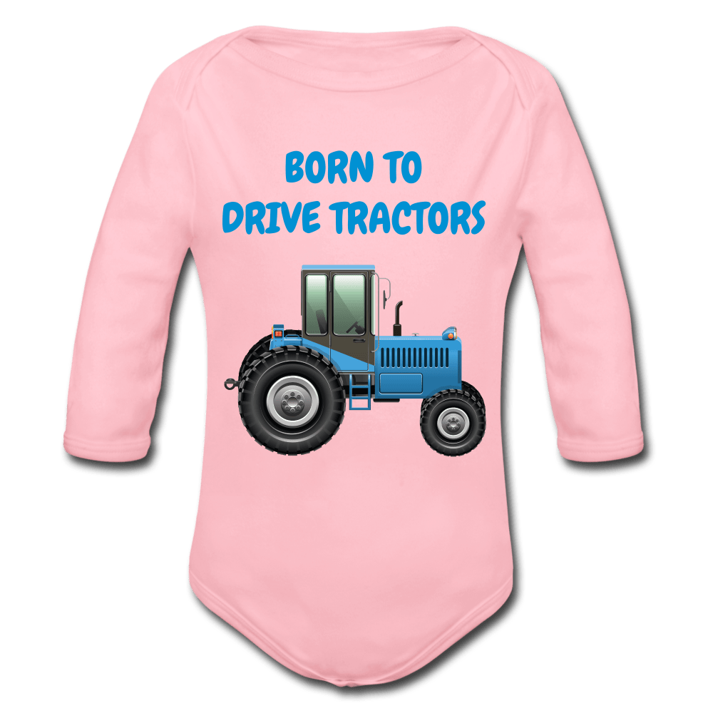 SPOD Organic Longsleeve Baby Bodysuit | Spreadshirt light pink / 50/56 (0-1m) Traktor - Langærmet Babybody, Økologisk Bomuld
