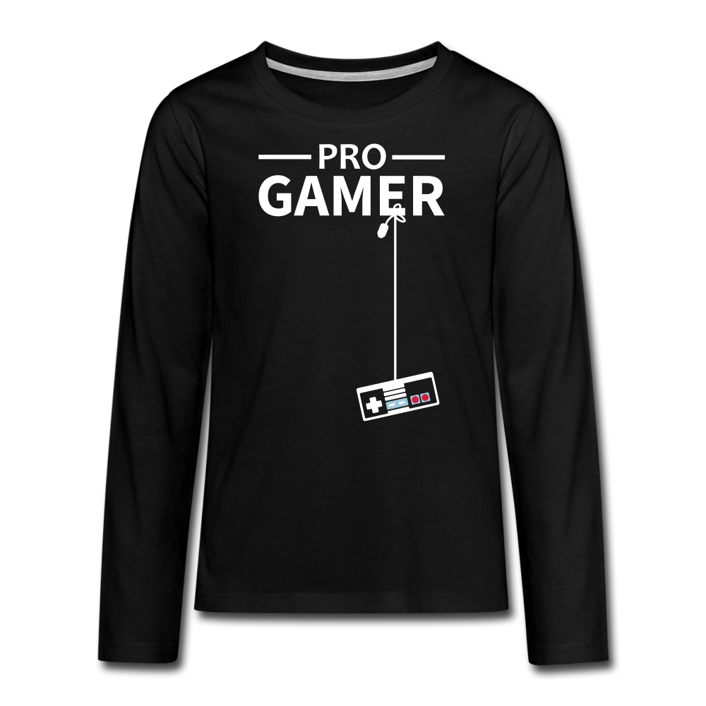 SPOD Teenagers' Premium Longsleeve Shirt | Spreadshirt 878 black / 146/152 (10 Years) Pro Gamer - Premium Trøje