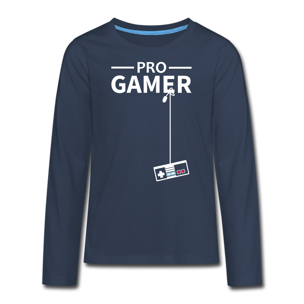 SPOD Teenagers' Premium Longsleeve Shirt | Spreadshirt 878 navy / 146/152 (10 Years) Pro Gamer - Premium Trøje