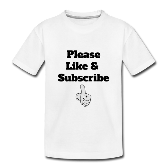 SPOD Toddler Premium Organic T-Shirt | Spreadshirt 1370 98/104 (2 Years) Like & Subscribe - Børne premium T-shirt økologisk