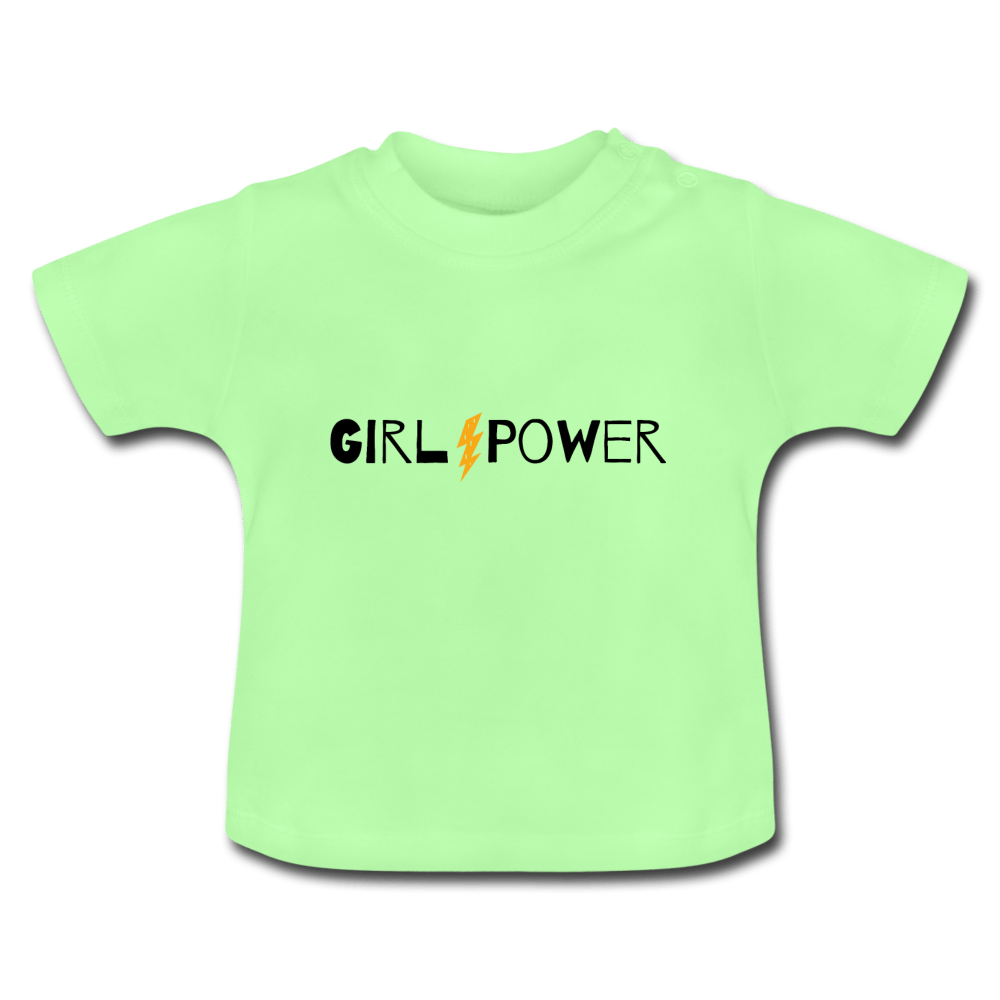 SPOD Baby T-shirt mintgrøn / 3-6 Måneder Girl Power - Baby Økologisk T-Shirt