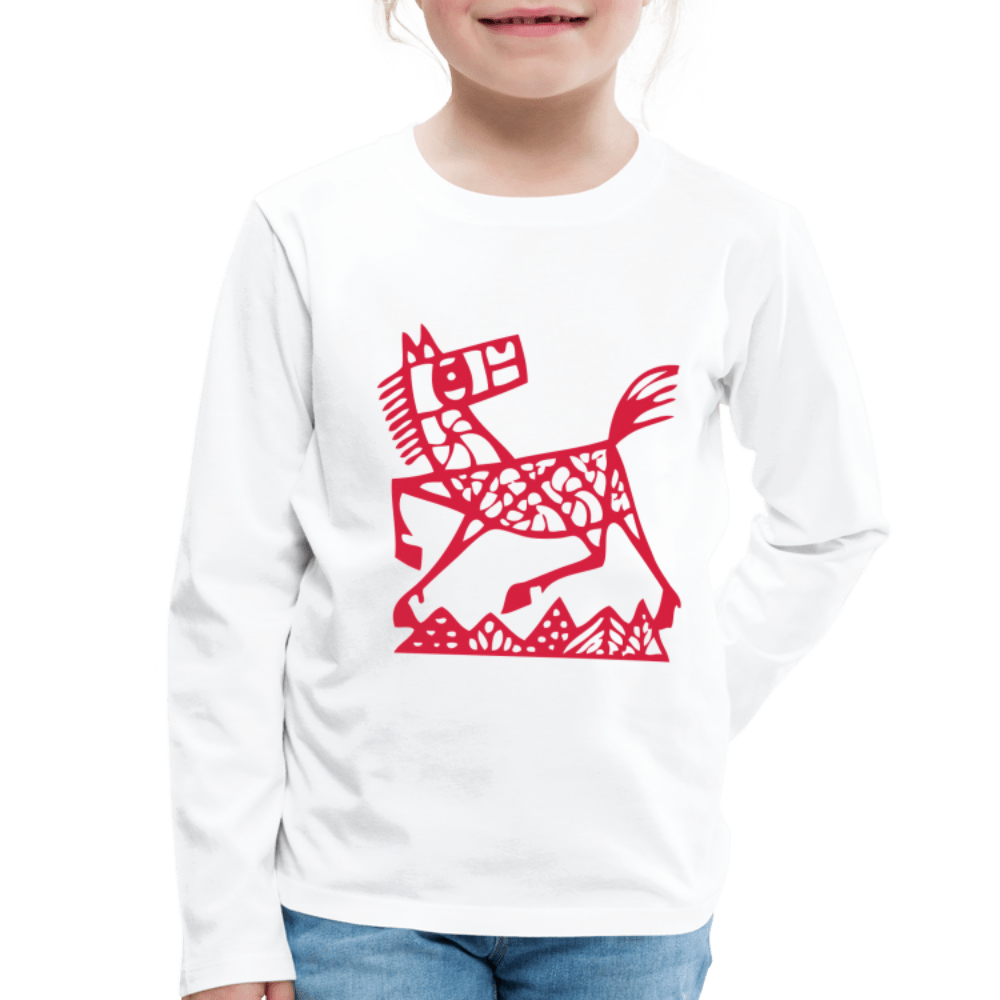 SPOD Børne premium T-shirt med lange ærmer hvid / 98/104 (2 år) Børne Premium Langærmet trøje
