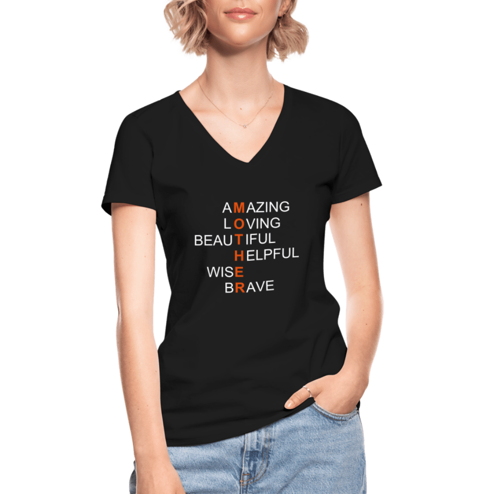 SPOD Classic Women’s V-Neck T-Shirt | Gildan black / S Mors Dag -  T-shirt med V-udskæring