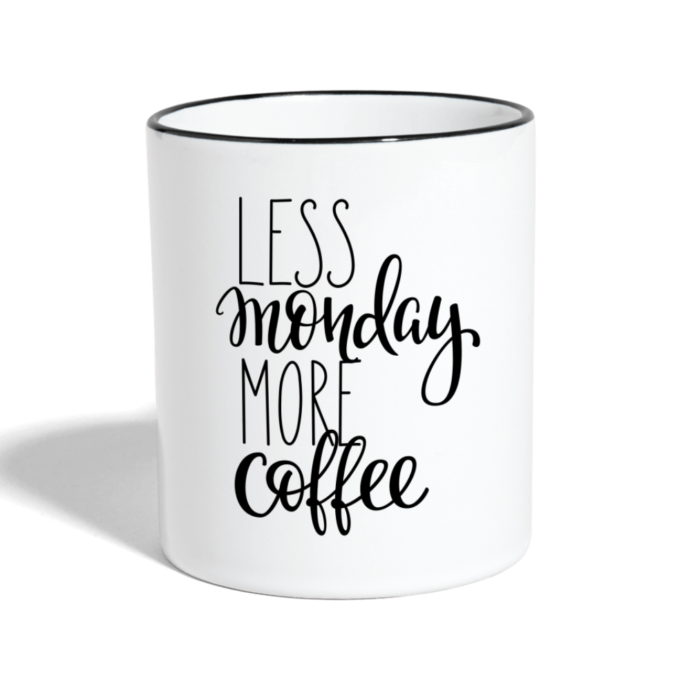 SPOD Contrasting Mug | BestSub B11TAA white/black Less Monday, more Coffee - Krus