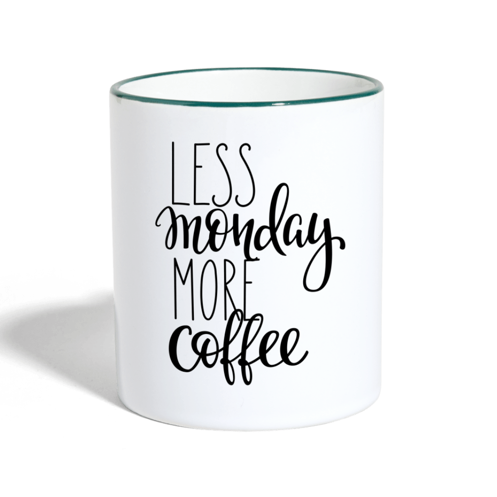 SPOD Contrasting Mug | BestSub B11TAA white/dark green Less Monday, more Coffee - Krus