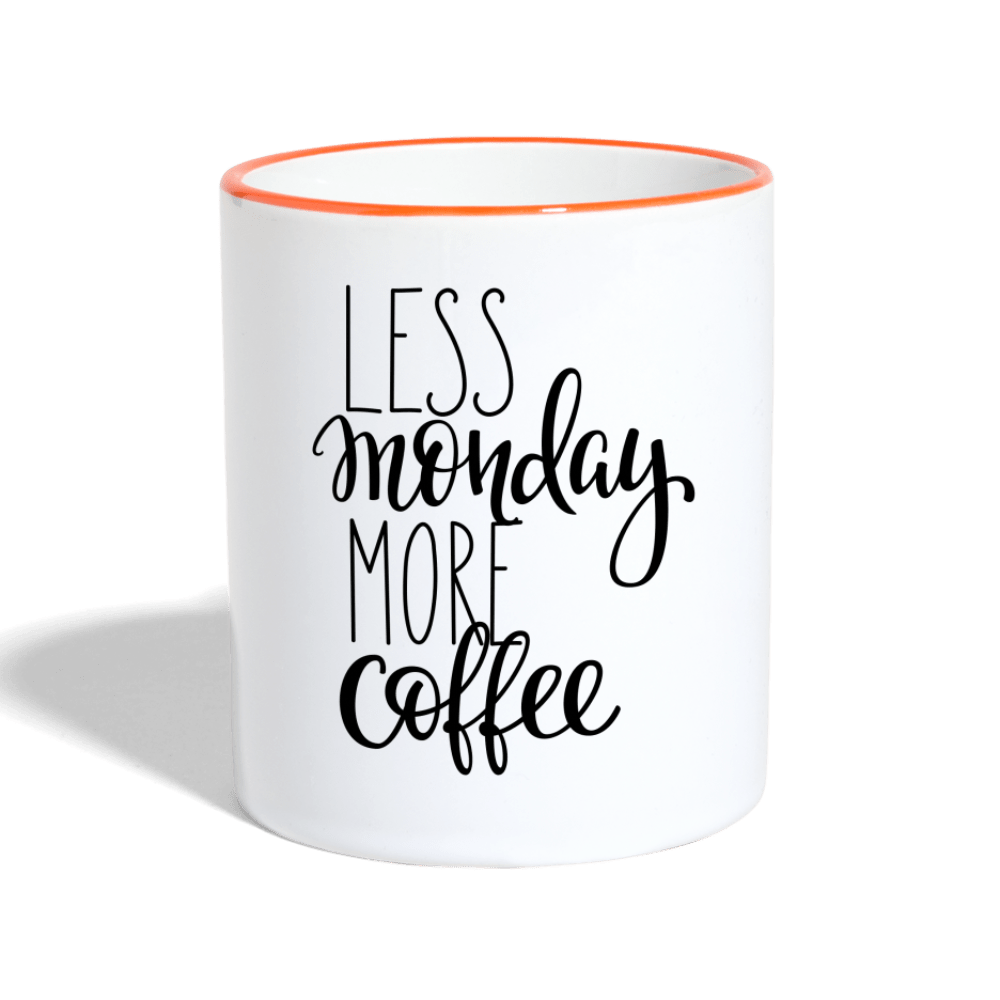 SPOD Contrasting Mug | BestSub B11TAA white/orange Less Monday, more Coffee - Krus
