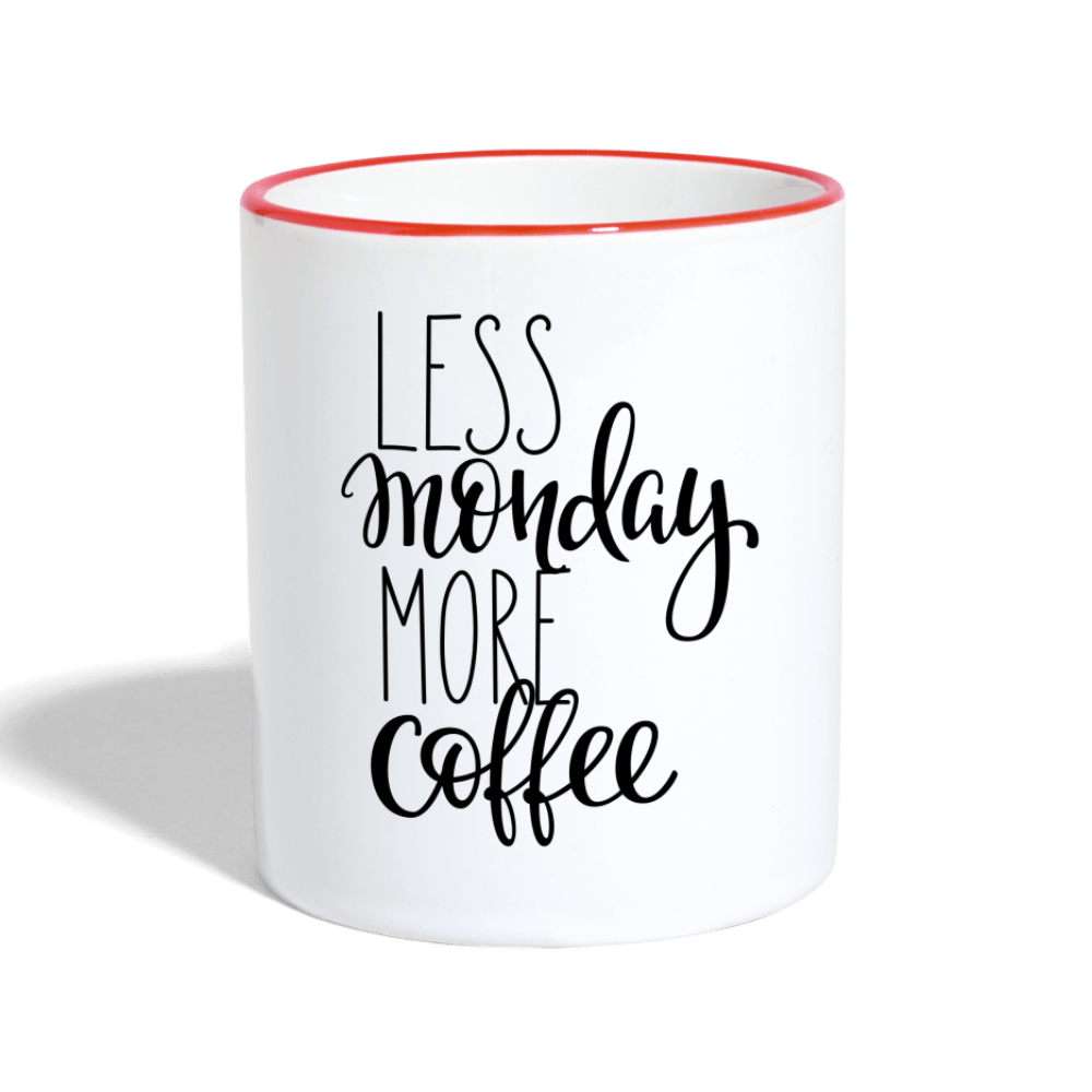 SPOD Contrasting Mug | BestSub B11TAA white/red Less Monday, more Coffee - Krus