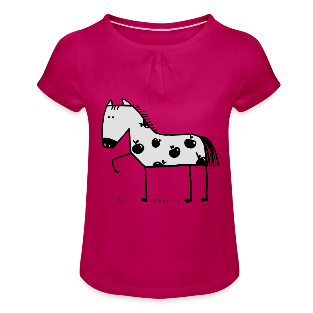 SPOD Girl’s T-Shirt with Ruffles | Spreadshirt 1271 fuchsia / 2 Years Heste - Pige T-shirt