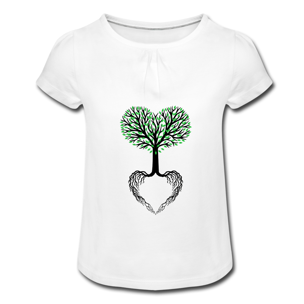 SPOD Girl’s T-Shirt with Ruffles | Spreadshirt 1271 white / 2 Years Pige T-shirt med flæser