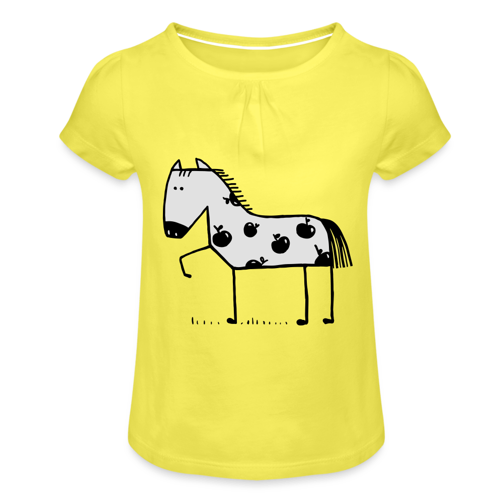 SPOD Girl’s T-Shirt with Ruffles | Spreadshirt 1271 yellow / 2 Years Heste - Pige T-shirt