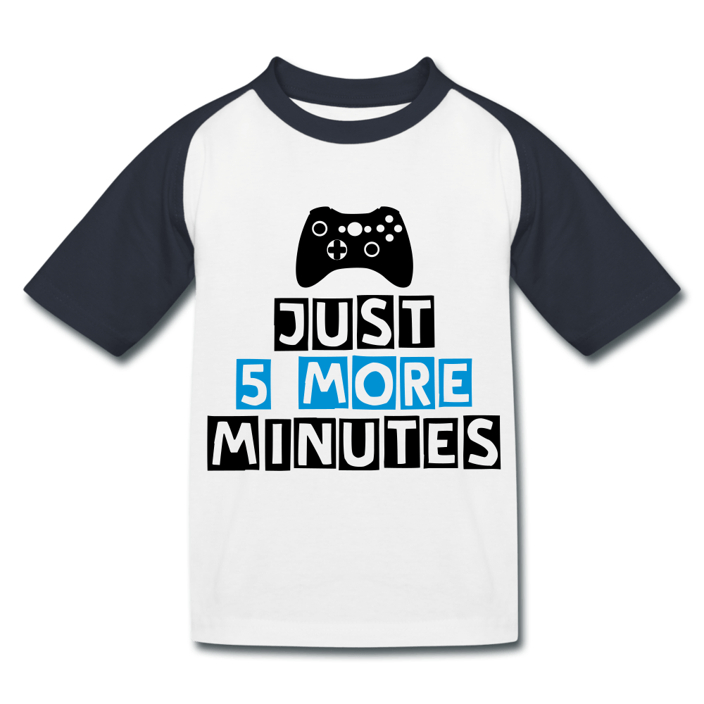 SPOD Kids’ Baseball T-Shirt | B&C 98/104 (3-4 Years) Just 5 More Minutes - T-shirt til Børn