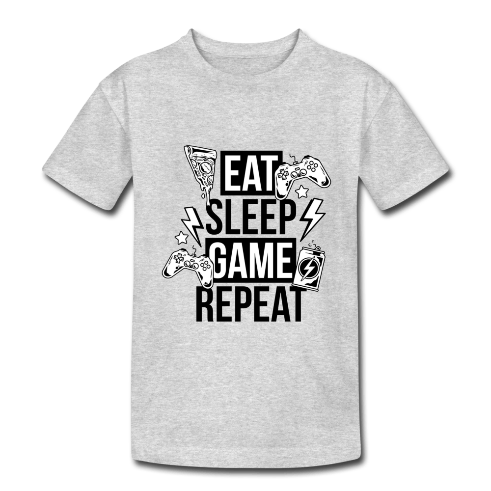 SPOD Kids’ Heavy Cotton T-Shirt | Gildan Eat, Sleep, Game, Repeat - Teen T-Shirt