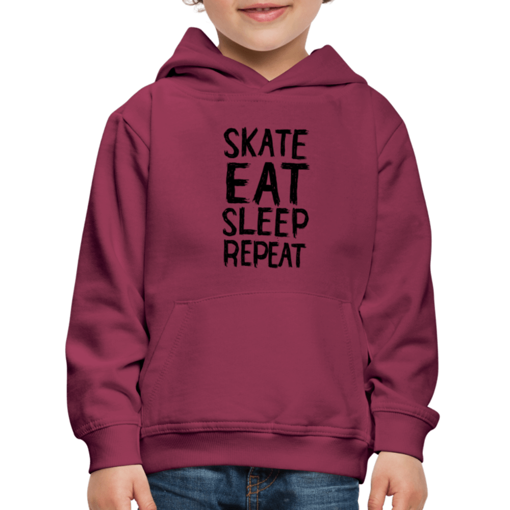 SPOD Kids' Premium Hoodie | Spreadshirt 654 bordeaux / 98/104 (3-4 Years) Skate, Eat, Sleep, Repeat - Hoodie