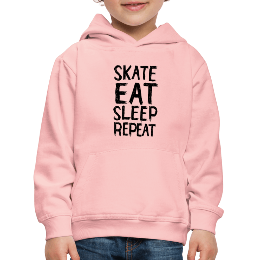 SPOD Kids' Premium Hoodie | Spreadshirt 654 crystal pink / 98/104 (3-4 Years) Skate, Eat, Sleep, Repeat - Hoodie