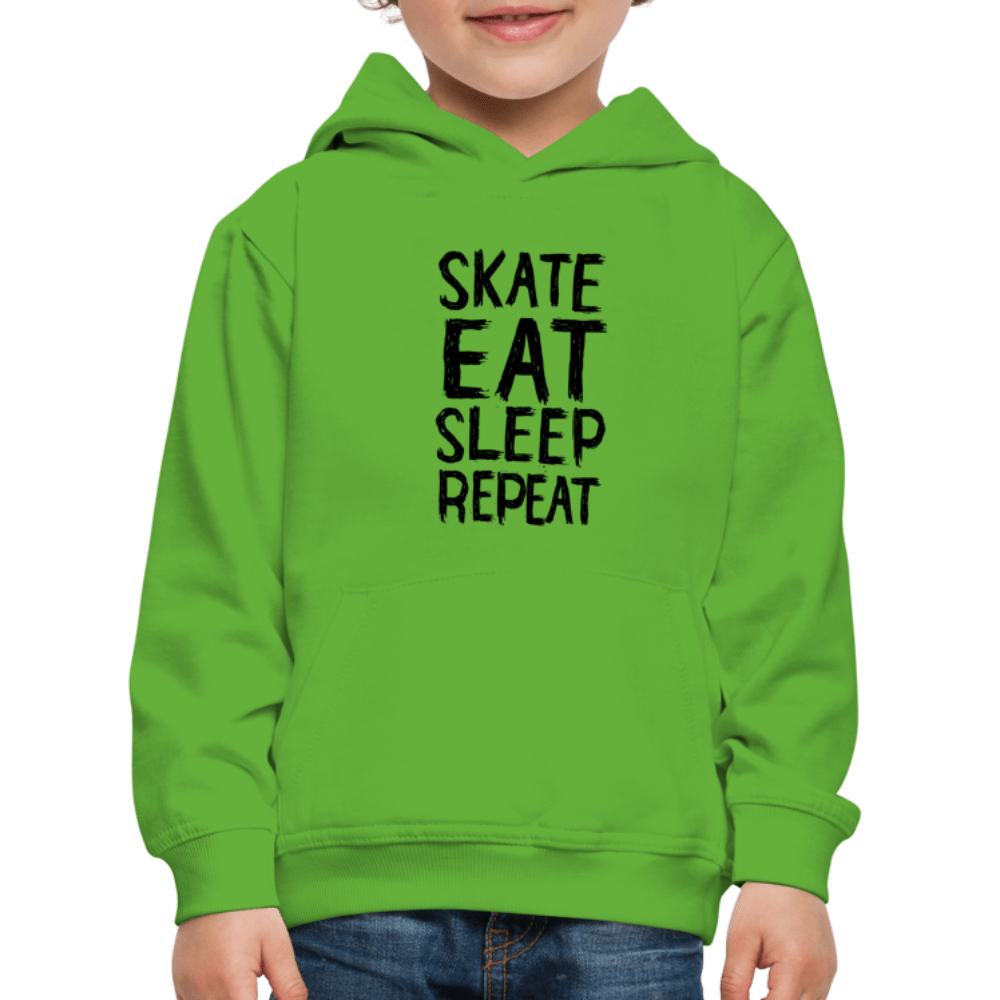 SPOD Kids' Premium Hoodie | Spreadshirt 654 light green / 98/104 (3-4 Years) Skate, Eat, Sleep, Repeat - Hoodie