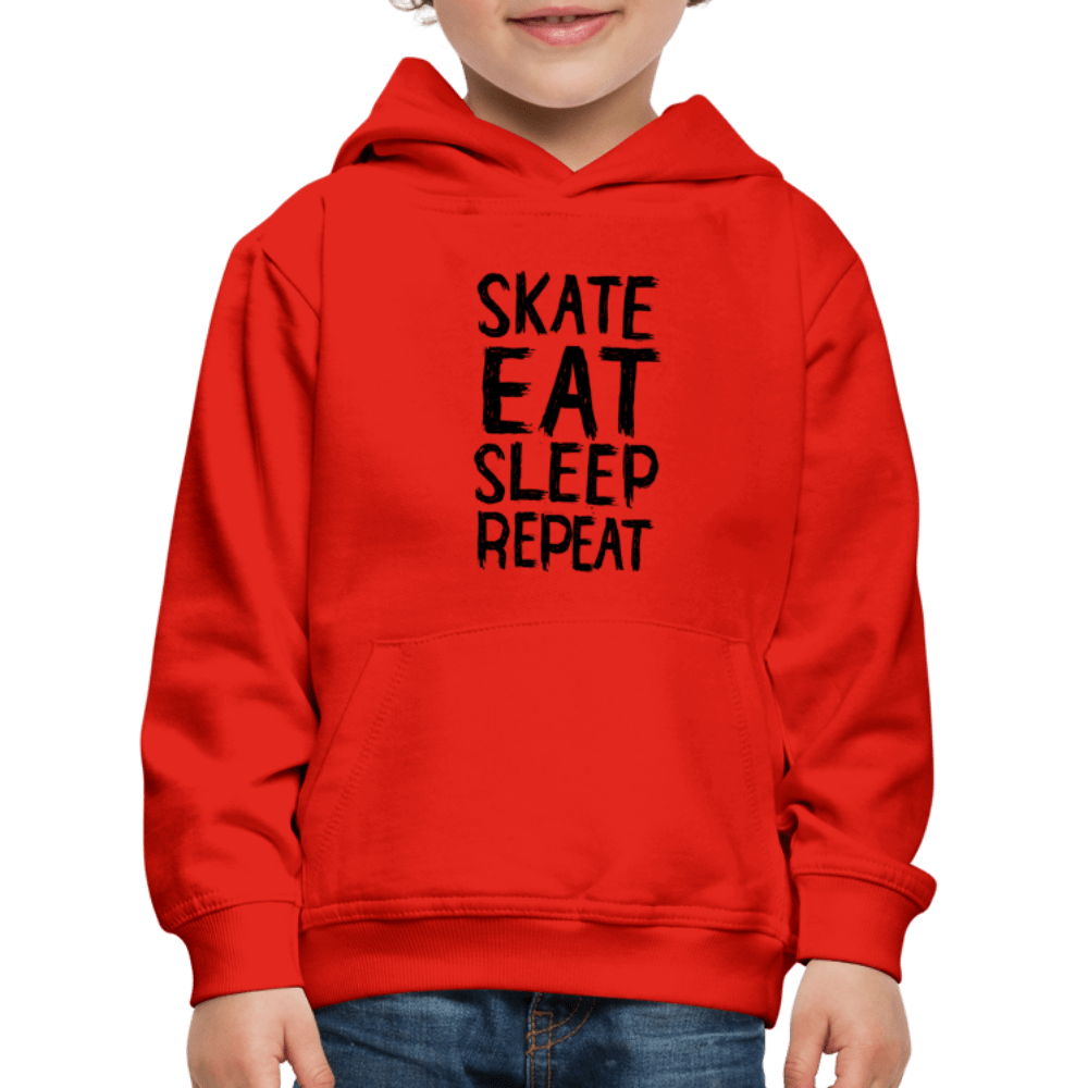 SPOD Kids' Premium Hoodie | Spreadshirt 654 red / 98/104 (3-4 Years) Skate, Eat, Sleep, Repeat - Hoodie