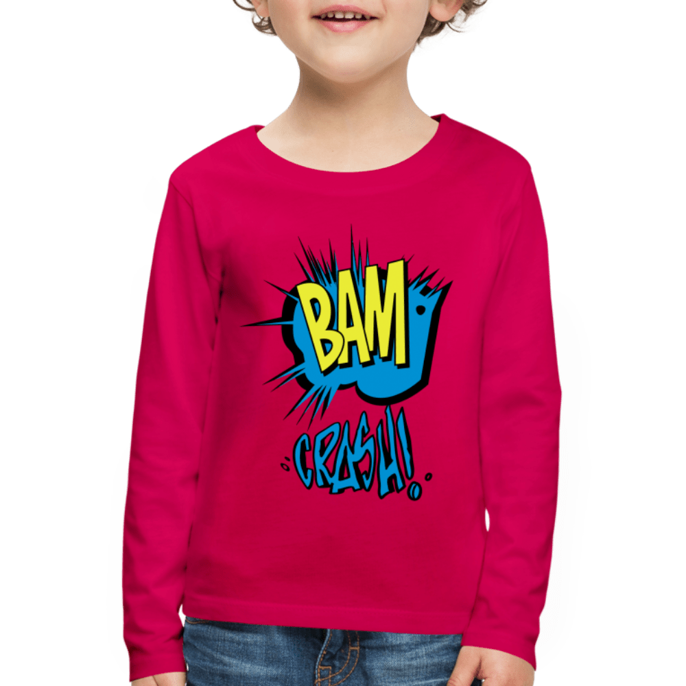 SPOD Kids' Premium Longsleeve Shirt | Spreadshirt 877 dark pink / 98/104 (2 Years) Bam & Crash - Børne Langærmet trøje