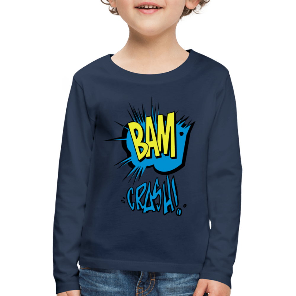 SPOD Kids' Premium Longsleeve Shirt | Spreadshirt 877 navy / 98/104 (2 Years) Bam & Crash - Børne Langærmet trøje