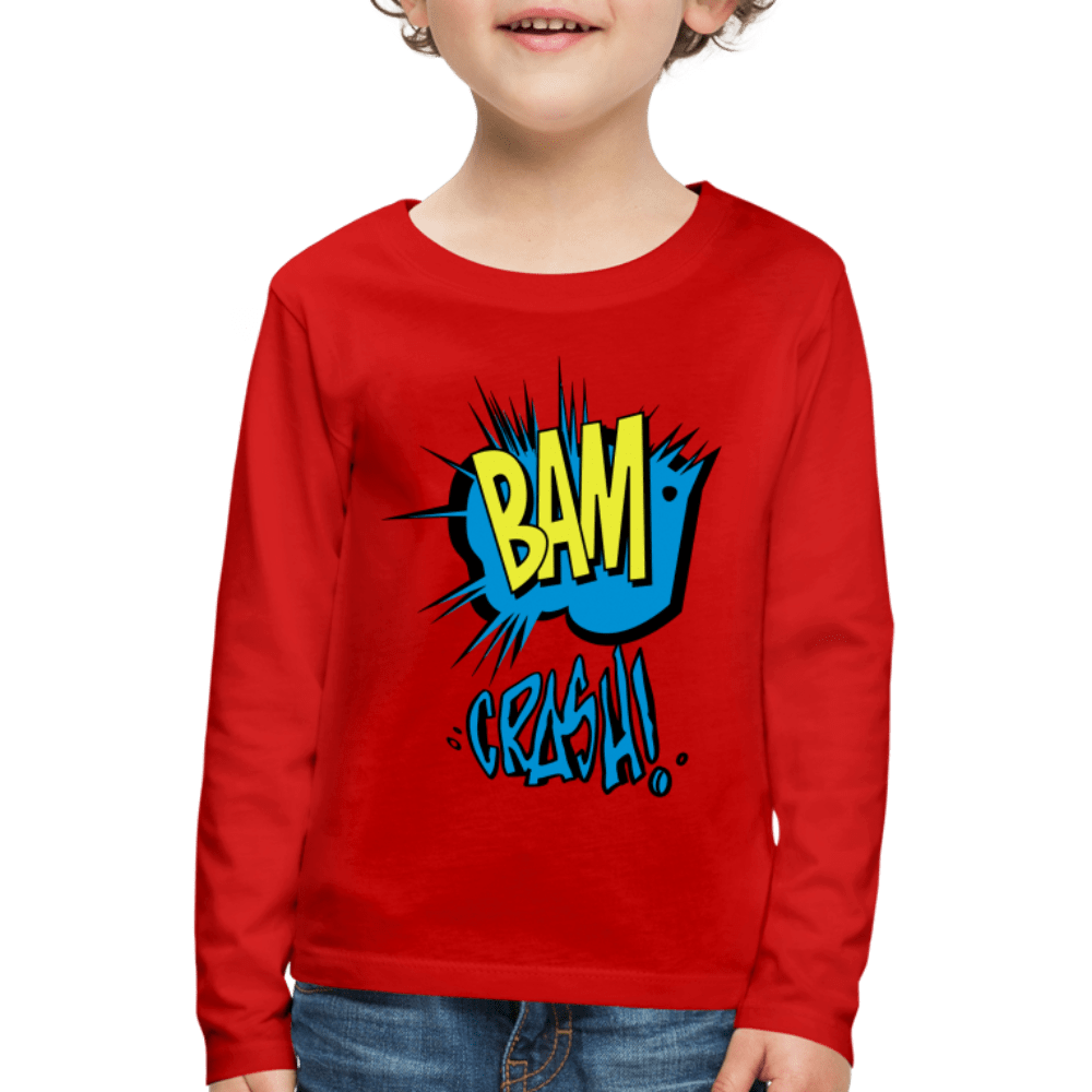 SPOD Kids' Premium Longsleeve Shirt | Spreadshirt 877 red / 98/104 (2 Years) Bam & Crash - Børne Langærmet trøje
