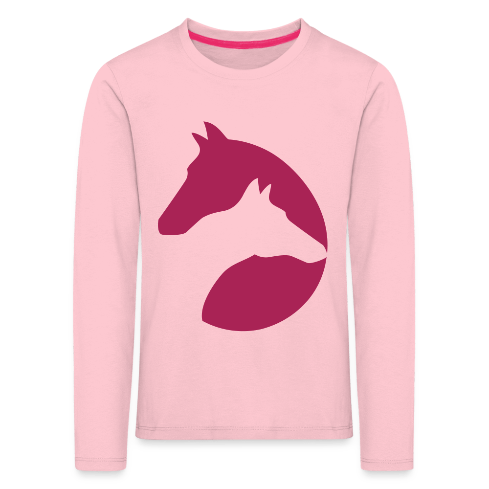 SPOD Kids' Premium Longsleeve Shirt | Spreadshirt 877 rose shadow / 98/104 (2 Years) Heste - Børne Premium Langærmet trøje