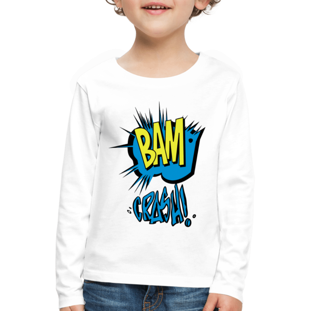 SPOD Kids' Premium Longsleeve Shirt | Spreadshirt 877 white / 98/104 (2 Years) Bam & Crash - Børne Langærmet trøje
