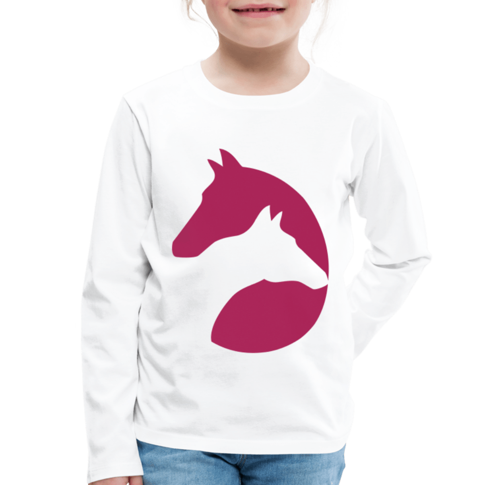 SPOD Kids' Premium Longsleeve Shirt | Spreadshirt 877 white / 98/104 (2 Years) Heste - Børne Premium Langærmet trøje