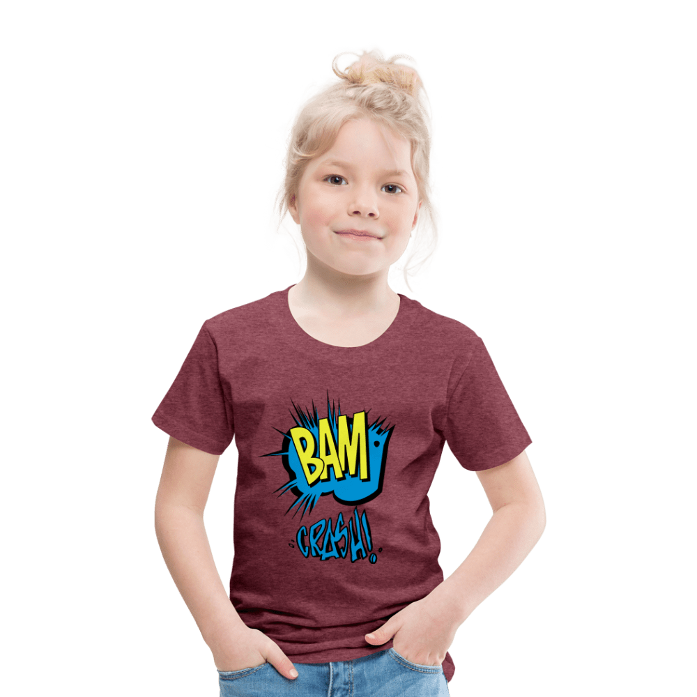 SPOD Kids' Premium T-Shirt | Spreadshirt 814 heather burgundy / 98/104 (2 Years) Bam & Crash - Børne Premium T-shirt