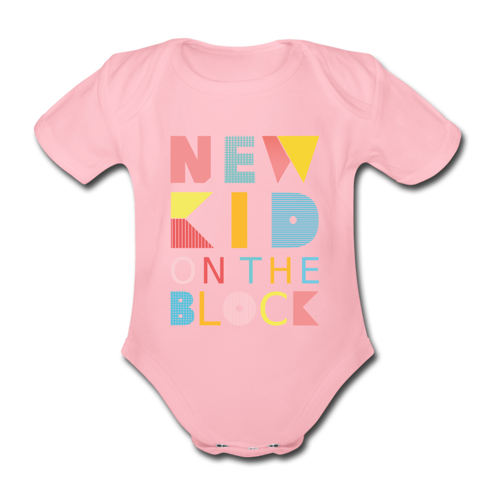SPOD Kortærmet babybody, økologisk bomuld lyserød / 56 (0-1 md.) New Kid on the Block - Økologisk Kortærmet Baby Body