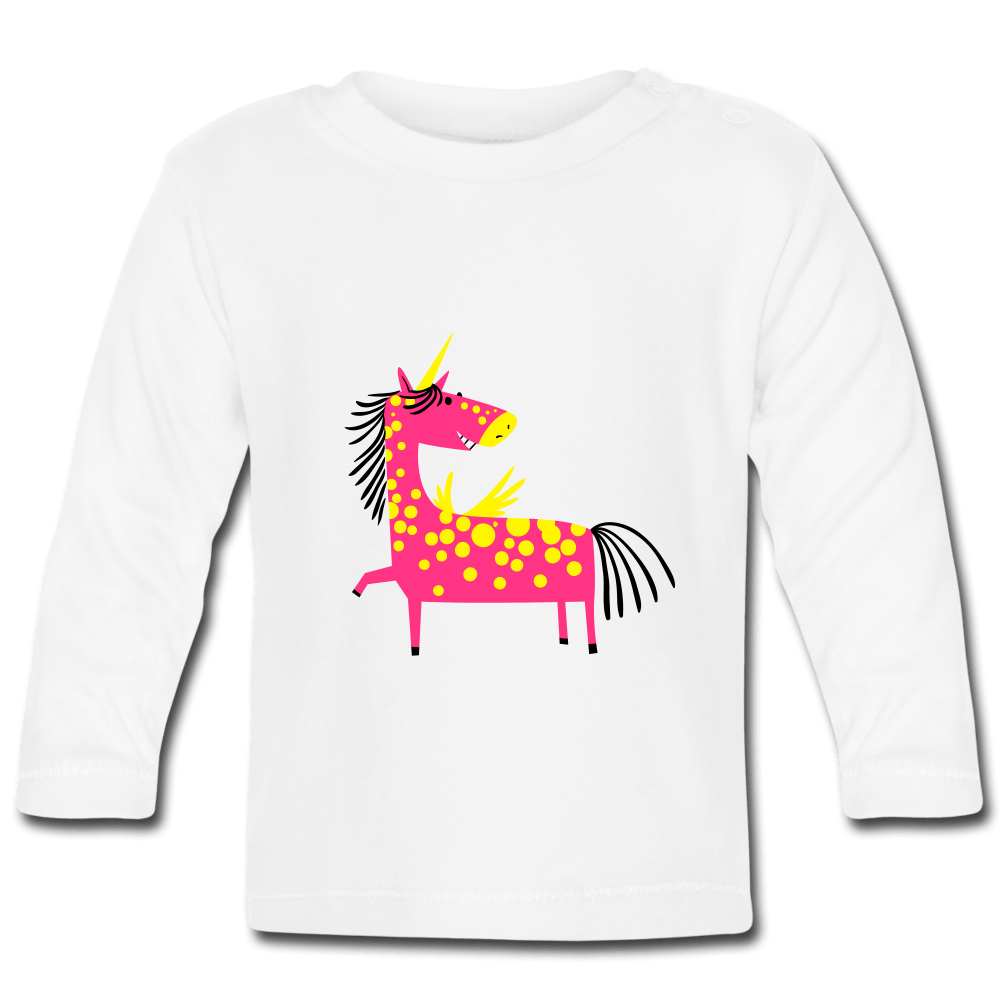 SPOD Langærmet babyshirt hvid / 3-6 Måneder Unicorn - Langærmet Baby T-Shirt
