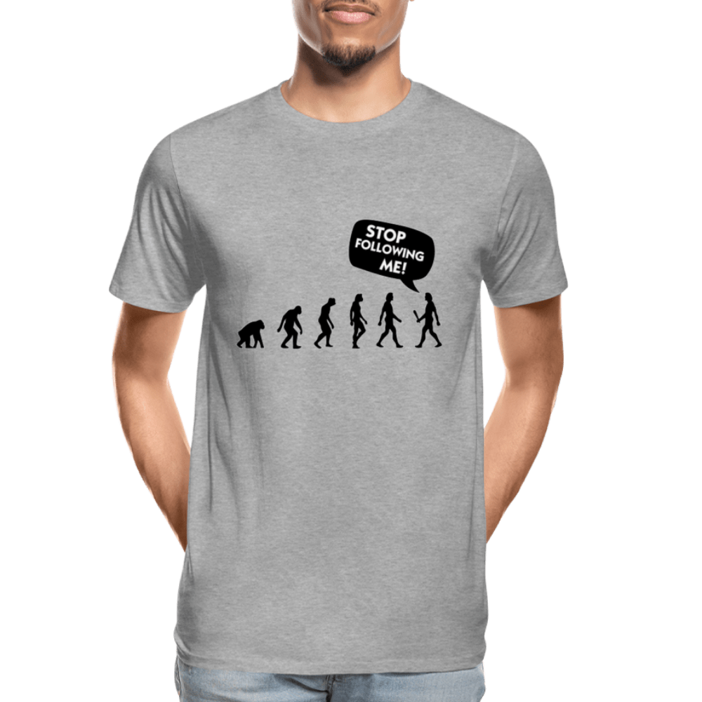 SPOD Men’s Premium Organic T-Shirt | Spreadshirt 1352 heather grey / S Stop Following Me - Premium T-shirt økologisk