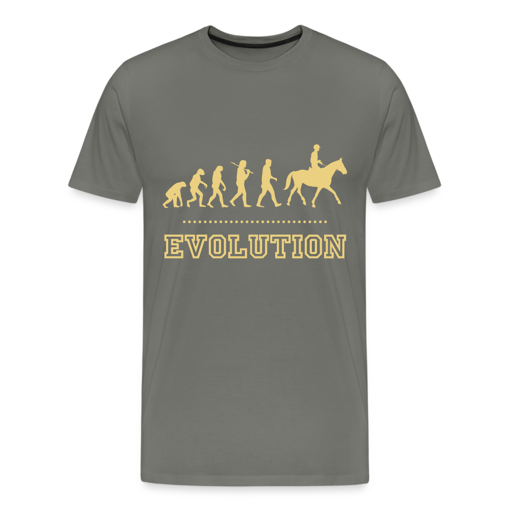 SPOD Men’s Premium T-Shirt | Spreadshirt 812 asphalt / S Evolution - Heste T-shirt