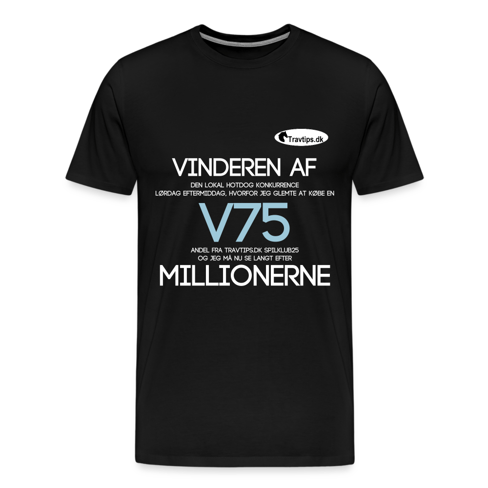 SPOD Men’s Premium T-Shirt | Spreadshirt 812 black / S V75 Millionerne - Travtips.dk T-shirt