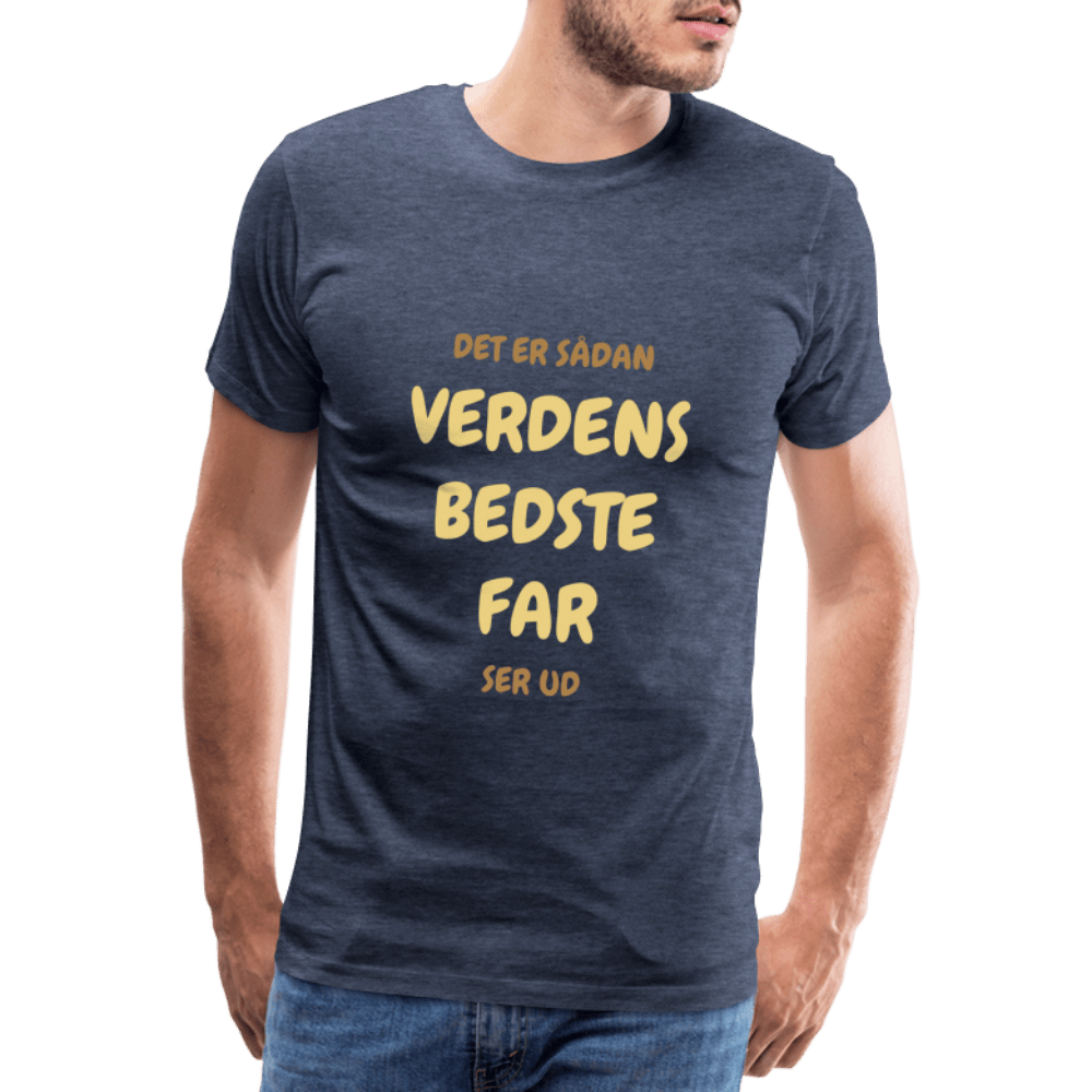 SPOD Men’s Premium T-Shirt | Spreadshirt 812 heather blue / S Verdens Bedste Far - Herre Premium T-shirt