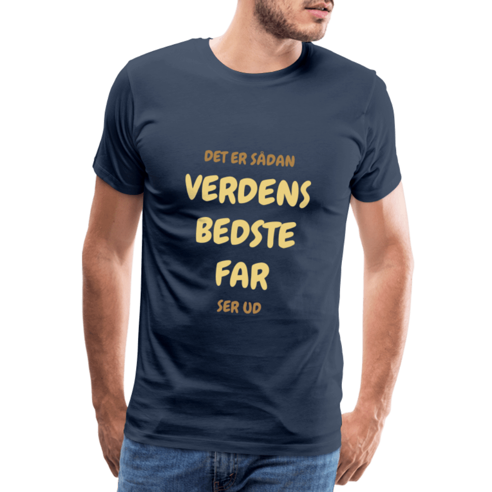 SPOD Men’s Premium T-Shirt | Spreadshirt 812 navy / S Verdens Bedste Far - Herre Premium T-shirt