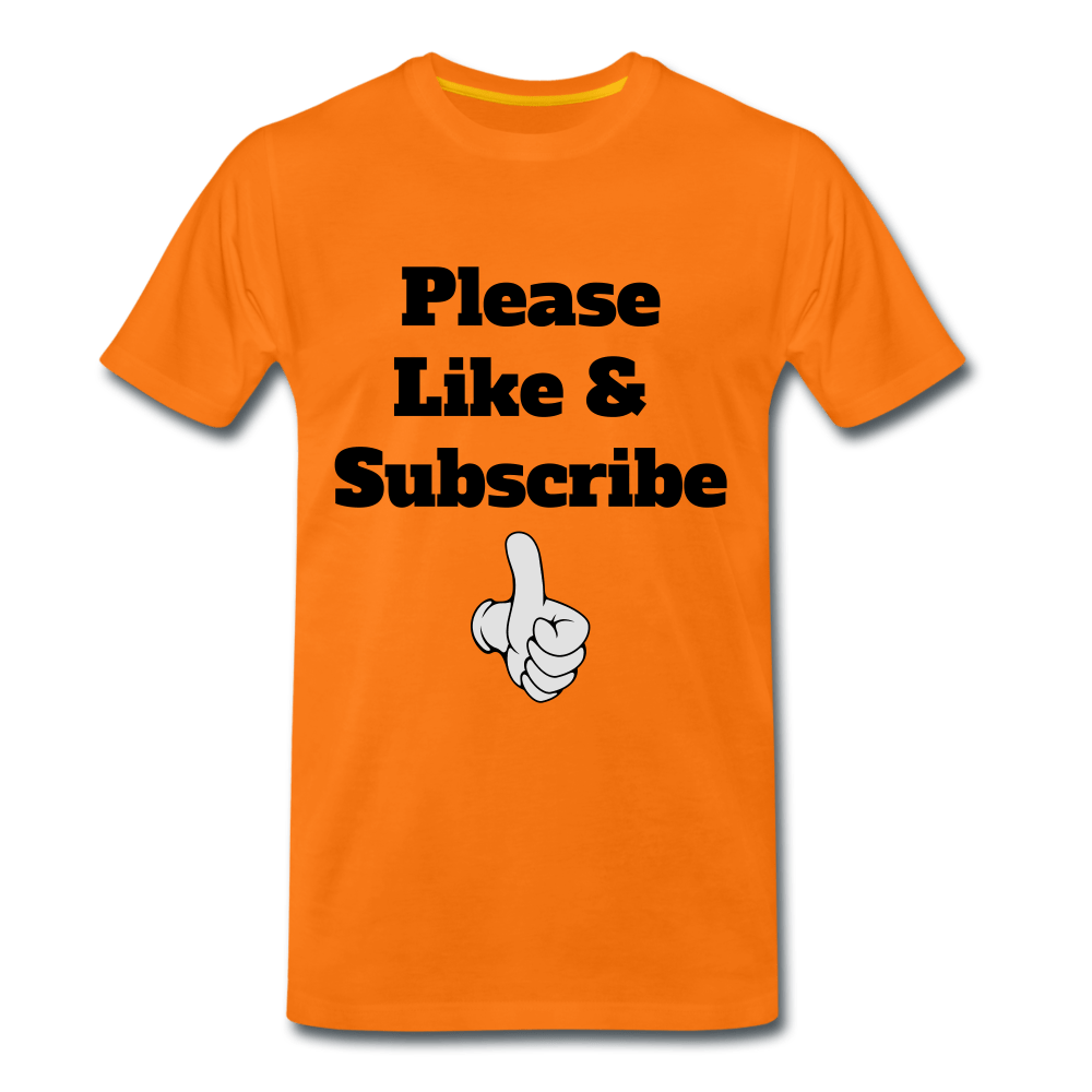 SPOD Men’s Premium T-Shirt | Spreadshirt 812 orange / S Like & Subscribe - T-shirt