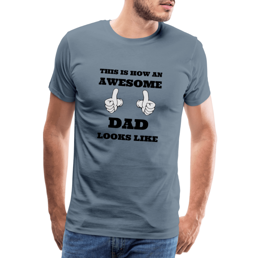 SPOD Men’s Premium T-Shirt | Spreadshirt 812 steel blue / S Awesome Dad - Herre Premium T-shirt