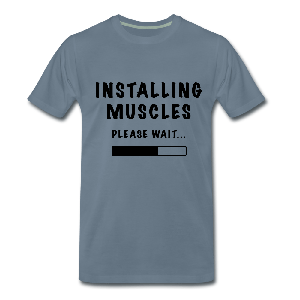 SPOD Men’s Premium T-Shirt | Spreadshirt 812 steel blue / S Installing Muscles - Premium T-shirt