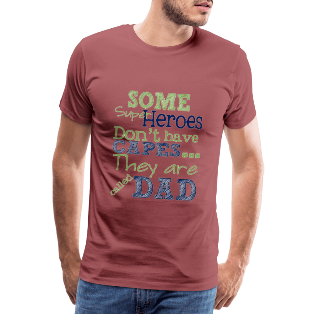 SPOD Men’s Premium T-Shirt | Spreadshirt 812 washed burgundy / S Superhero Dad - Herre Premium T-shirt