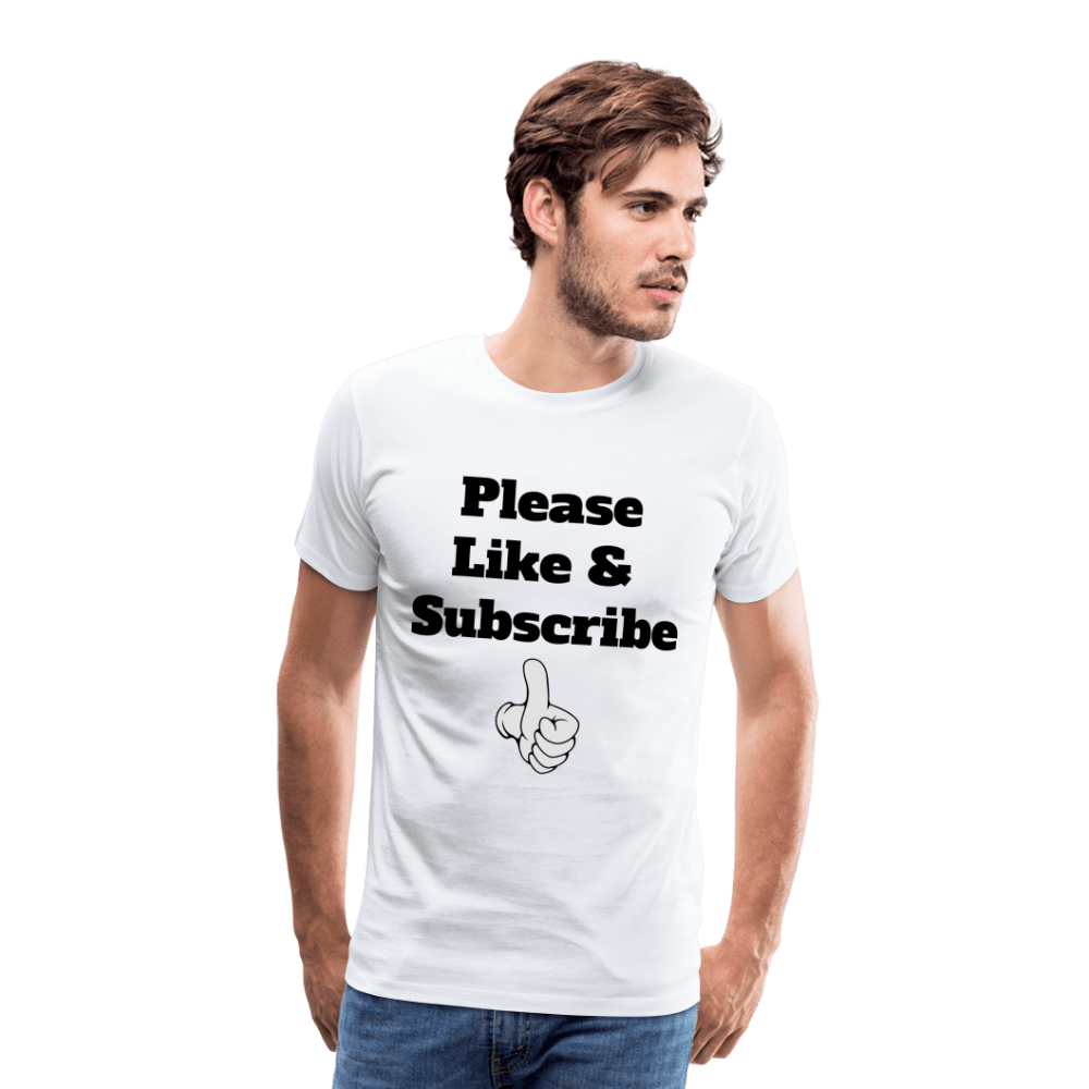 SPOD Men’s Premium T-Shirt | Spreadshirt 812 white / S Like & Subscribe - T-shirt