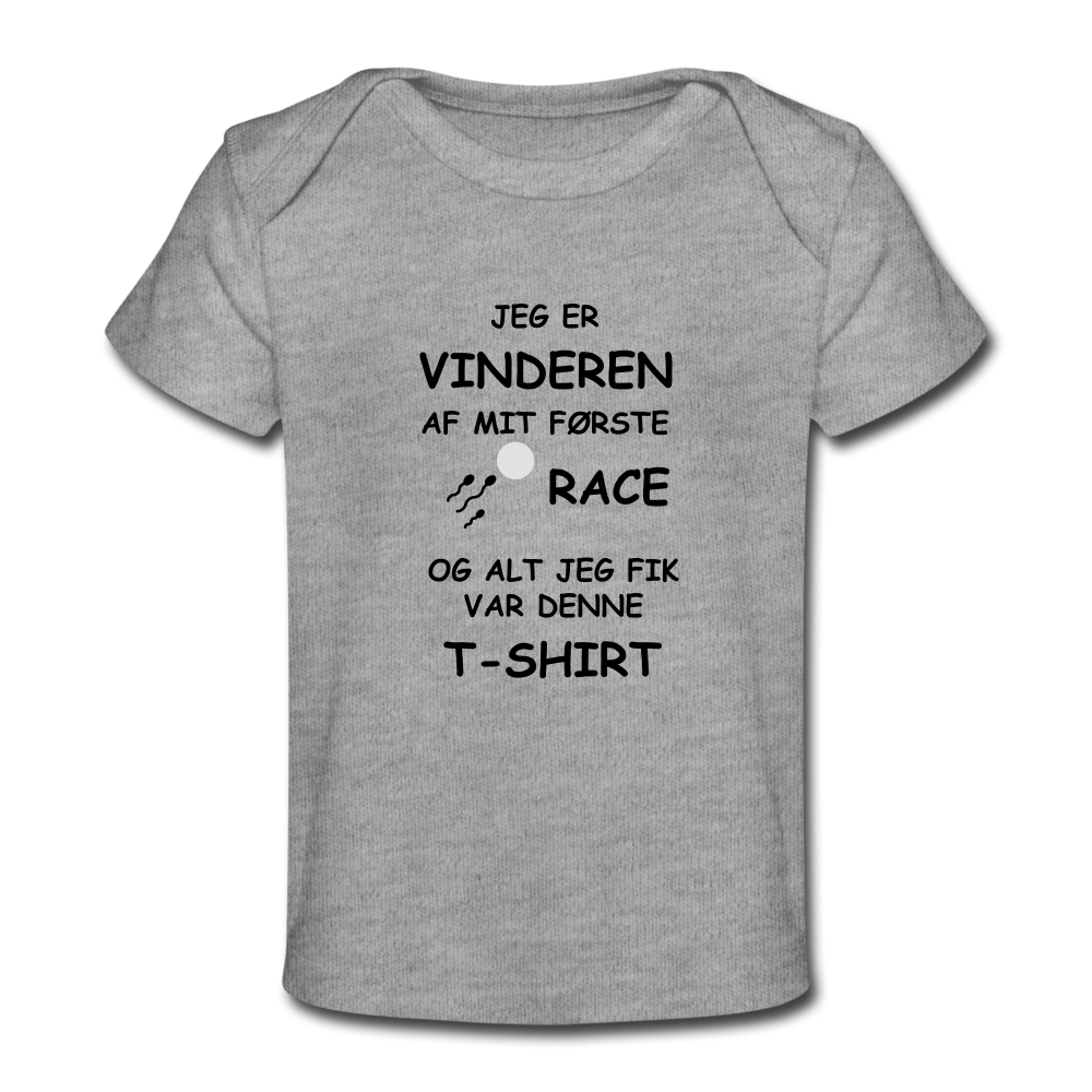SPOD Økologisk T-shirt til baby grå meleret / 56 (0-1 md.) Race - Økologisk Baby T-Shirt